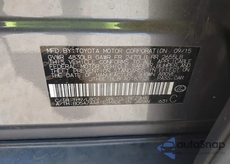 2015 Lexus Gs 350 from USA, damaged, VIN JTHBE1BL8FA018352